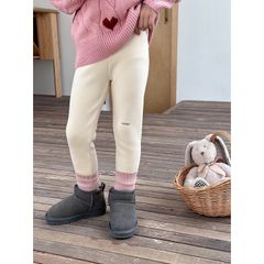 Quần Legging Lót Nỉ Dày Dặn LUCKY Cho Bé Gái - Thoải Mái, Co Dãn, Phong Cách Hàn Quốc, Mùa Thu Đông 1-8 Tuổi