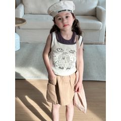 Áo Thun Ngắn Tay Hình Nơ Dễ Thương Cho Bé Gái - Phong Cách Hàn Quốc, Cotton Mềm Mịn, Hàng Ambbkids, Size 90-150cm