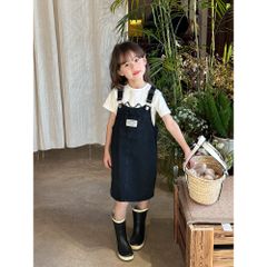 Váy Yếm Jeans Dày Dặn Cho Bé Gái Ambbkids Quảng Châu - Thời Trang Trẻ Em Size 90-150, Chất Cotton Thấm Hút Mồ Hôi