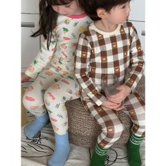 Bộ Đồ Dài Tay Cotton Họa Tiết Dễ Thương Cho Bé Trai/Gái - Mẫu Mới 2023 Phiên Bản Hàn Quốc, Thoải Mái, Dịu Êm