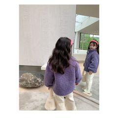 [Xả hàng] Áo Khoác Ambbkids Lông Trần Bông Khoai Môn Tím Sang Trọng Phong Cách Hàn Quốc Cho Bé Gái