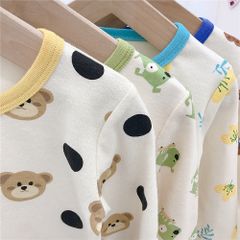 [Thanh lý ] Bộ Dài Tay Hoạt Hình Thu Đông Cho Bé Trai Bé Gái Phong Cách Hàn Quốc, Bộ Quần Áo Mặc Nhà Đi Học Cho Bé