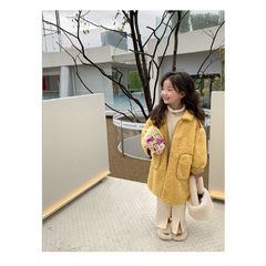 [Xả Hàng] Áo Khoác Lông Dáng Dài Ambbkids Phong Cách Hàn Quốc Dễ Thương Cho Bé