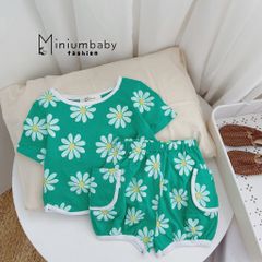 Đồ Bộ Cộc Tay Thêu Rau Củ Quả Dễ Thương Cho Bé - Bộ Thời Trang Mùa Hè Mát Mẻ, Phong Cách Đáng Yêu Từ MINIUMBABY, Size 1-6 Tuổi