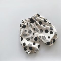 Quần Lửng Hoạ Tiết Cotton Mùa Hè 2023 Cá Tính Cho Bé Trai và Bé Gái Cotton Xược Mỏng In Sóng Chấm Bi Quần Dài Hàn Quốc