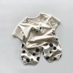 Quần Lửng Hoạ Tiết Cotton Mùa Hè 2023 Cá Tính Cho Bé Trai và Bé Gái Cotton Xược Mỏng In Sóng Chấm Bi Quần Dài Hàn Quốc