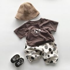 Quần Lửng Hoạ Tiết Cotton Mùa Hè 2023 Cá Tính Cho Bé Trai và Bé Gái Cotton Xược Mỏng In Sóng Chấm Bi Quần Dài Hàn Quốc