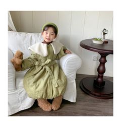 Áo Khoác Dáng Dài Cổ Lông Trắng Hàn Quốc Cho Bé Gái - Thời Trang Dày Dặn Xu Hướng Siêu Dễ Thương, Gợi Nhớ Những Nàng Công Chúa