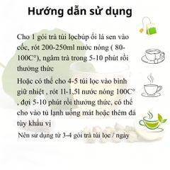 Trà Túi Lọc Búp Ổi Lá Sen - Hỗ Trợ Giảm Cân, Giảm Mỡ Máu, Ổn Định Đường Huyết, Detox Từ Thiên Nhiên - Hộp 30 Túi Lọc