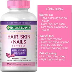 Viên Uống Nature's Bounty Hair Skin Nail - Đẹp Da, Mượt Tóc, Chắc Móng - Thực Phẩm Chức Năng Mỹ Chất Lượng Cao