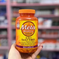 Metamucil Psyllium Fiber 3-in-1 - Viên Hỗ Trợ Tiêu Hóa, Tim Mạch & Đường Huyết – 300 Viên Mỹ, Chất Xơ Hòa Tan Tự Nhiên