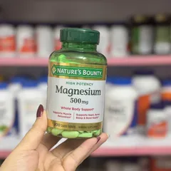 Magnesium Nature's Bounty 500mg - Viên Bổ Sung Magie Cao Cấp Hỗ Trợ Giấc Ngủ và Tim Mạch - 200 Viên Dễ Uống