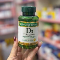Vitamin D3 Nature’s Bounty 125mcg (5000 IU) - 240 viên Softgel Hỗ Trợ Xương Khớp và Miễn Dịch, Bổ Sung Vitamin D Hằng Ngày