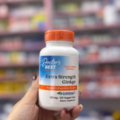 Viên uống Ginkgo Biloba Doctor’s Best 120mg - Tăng cường trí nhớ, hỗ trợ tuần hoàn não, 120 viên thực phẩm chức năng Chính hãng Mỹ