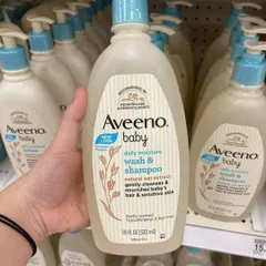 Sữa Tắm Gội Toàn Thân Aveeno Baby Daily Moisture Wash & Shampoo 532ml - Dịu Nhẹ Cho Da Nhạy Cảm, Chiết Xuất Yến Mạch Hàng Mỹ