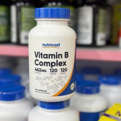 Vitamin B Complex Nutricost 462mg - Hỗ trợ năng lượng, thần kinh, giảm mệt mỏi - 120 viên nang dễ uống, bổ sung dinh dưỡng hàng ngày
