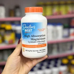 Magnesium Lysinate Glycinate Doctor’s Best 240 viên - Hỗ trợ thư giãn cơ, ngủ ngon, giảm chuột rút, bổ sung magie dễ hấp thu