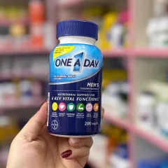 One A Day Men’s Multivitamin - Hỗ Trợ Năng Lượng & Sức Khỏe Nam Giới - Lọ 200 Viên Bổ Sung Vitamin Tổng Hợp