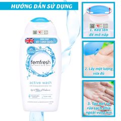 Dung dịch vệ sinh phụ nữ Femfresh Active Wash 250ml - Hàng Anh nhập khẩu, phù hợp cho phụ nữ năng động, không dị ứng, chăm sóc vùng kín tươi trẻ.