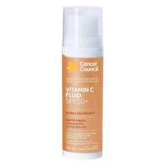 Kem Chống Nắng Cancer Council SPF50+ Vitamin C Fluid 50ml Hàng Úc Chính Hãng - Bảo Vệ Da Mặt Tối Ưu