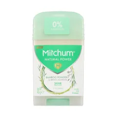 Lăn khử mùi Mitchum Natural Power 40g - Khả năng hấp thụ ẩm suốt 24 giờ, 96% thành phần tự nhiên, không nhôm, thuần chay, an toàn cho da