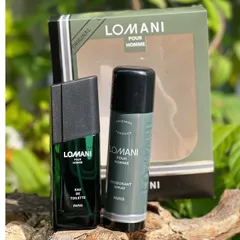 Set Nước Hoa Nam Lomani Pour Homme 100ml & Xịt Body 200ml - Hương Gỗ Quyến Rũ, Lãng Mạn, Hấp Dẫn