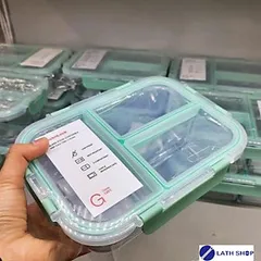 Hộp Thủy Tinh Chia 3 Ngăn LocknLock LLG458- 1040ml - Hàng chính Hãng
