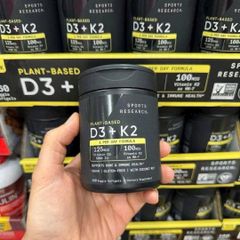 Viên uống bổ sung Vitamin D3K2 Sports Research D3 K2 - 60v của Mỹ