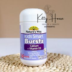 Viên Nhai Canxi Sữa Nature’s Way Kids Smart Calcium + Vitamin D3 - Bổ Sung Hỗ Trợ Xương Răng Chắc Khỏe Cho Trẻ Em 50v/h