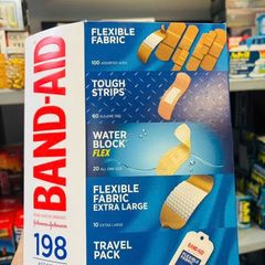 BAND-AID 198 Miếng Cao Cấp Mỹ - Bao Gồm Băng Dính Dẻo, Siêu Bền, Chống Nước - Giải Pháp Hoàn Hảo Cho Gia Đình