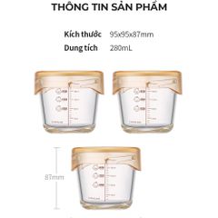 Bộ Hộp Thủy Tinh Đựng Đồ Ăn Dặm LocknLock Chịu Nhiệt 400°C - Hộp Chia Dung Tích 280ml An Toàn Cho Trẻ Nhỏ