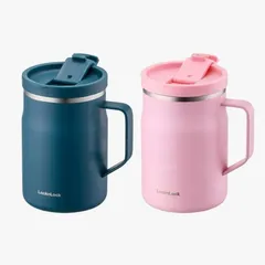 Ca Giữ Nhiệt Lock&Lock Metro Mug Có Tay Cầm 475ml (16 oz) - Thiết Kế Thép Không Gỉ, Màu Hồng, Hàng Chính Hãng