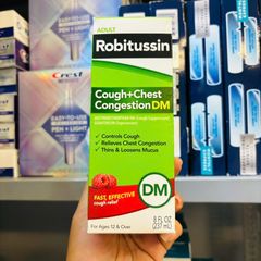 Siro Ho Robitussin DM Max Vị Mâm Xôi - Giúp Kiểm Soát Cơn Ho, Tức Ngực Cho Người Lớn, Giấc Ngủ Ngon Hơn