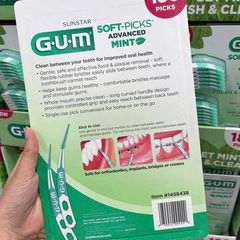 Tăm chỉ nha khoa Gum Soft Picks Advanced 180 chiếc - Vệ sinh răng miệng hiệu quả, an toàn cho răng giả và niềng chỉnh nha