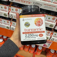 Viên uống chiết xuất nghệ Youtheory Turmeric 2.250mg - Hỗ trợ sức khỏe, giảm viêm, làm đẹp da - Hộp 210 viên Mỹ