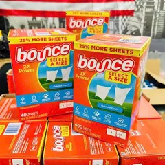 Giấy thơm Bounce của Mỹ 320 tờ - Khử mùi, lưu hương quần áo và đồ đạc, an toàn cho du lịch, chống ẩm và muỗi, sản phẩm chăm sóc nhà cửa.