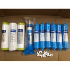 Bộ 10 Lõi Lọc Nước SANAKY Chính Hãng - Tương Thích Với Máy Lọc RO, Bao Gồm Lõi Thô, RO, Alkaline, GAC, Hydrogen, Nano Silver