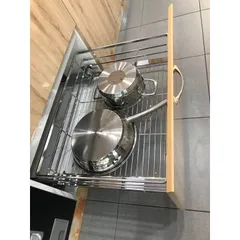 Giá Xoong Nồi Inox 304 Cao Cấp Eurogold Âm Tủ - Bền, Thẩm Mỹ, Chống Ăn Mòn, Khay Hứng Nước Dễ Lau Chùi