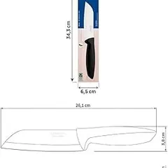 Dao Nhà Bếp Tramontina Plenus 13cm - Lưỡi Thép Không Gỉ Siêu Sắc Bén, Cán Nhựa Bền Chắc, Nhập Khẩu Brazil