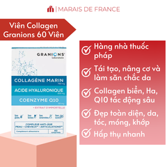 Viên Uống Granions Marine Collagen + Hyaluronic Acid + Coenzyme Q10 – Hộp 60 Viên (Pháp)