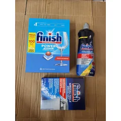 Combo Viên Rửa Bát Finish 100 Viên + Muối Rửa 1.2Kg + Nước Làm Bóng 800ML - Giải Pháp Hoàn Hảo cho Máy Rửa Bát
