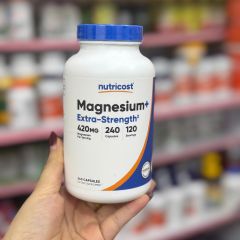 Viên uống Nutricost Magnesium Extra Strength 420mg - 240 viên hỗ trợ cơ bắp, thần kinh, giấc ngủ sâu, giảm căng thẳng, thư giãn