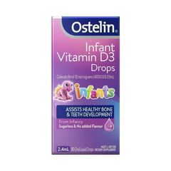 Vitamin D3 400 IU Ostelin - Giọt Nước Bổ Sung Canxi Cho Trẻ Sơ Sinh 2.4ml, Phòng Ngừa Còi Xương, Hỗ Trợ Phát Triển Xương Chắc Khỏe