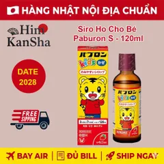 Siro Giảm Ho Cho Bé Paburon S Nhật Bản - Hỗ Trợ Hạ Sốt, Cảm Lạnh - Dễ Uống, 120ml Cho Trẻ Từ 3 Tháng Tuổi