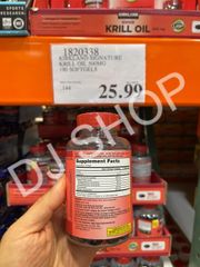 Viên Uống Dầu Nhuyễn Thể Tôm Krill Oil Kirkland Signature 180v - Hỗ Trợ Tim Mạch, Omega-3 Từ Tôm Krill, Sức Khỏe Toàn Diện