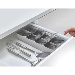 Khay chia ngăn kéo phân loại thìa dĩa Joseph Joseph DrawerStore lớn màu xám - Tiết kiệm không gian và tiện dụng cho bếp nhà bạn