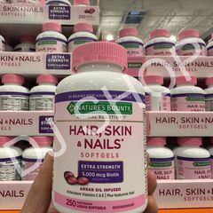 Viên Uống Đẹp Da, Tóc, Móng Hair Skin Nail Nature's Bounty 250 Viên - Hỗ Trợ Làm Đẹp Từ Thiên Nhiên, Giúp Da Sáng, Tóc Khỏe, Móng Chắc