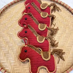 Con ngựa làm thủ công bằng len có 3 phân loại màu - đồ chơi gấu bông cho bé, đồ thủ công trang trí Tết, làm móc chìa khoá