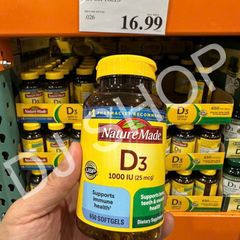 Viên Uống Bổ Sung Vitamin D3 Nature Made 1000IU (25mcg) 650 Viên - Hỗ Trợ Sức Khỏe Xương, Tăng Cường Hệ Miễn Dịch, Mỹ