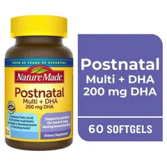 Vitamin Dành Cho Phụ Nữ Sau Sinh Nature Made Postnatal Multi + DHA 200mg 60 Viên, Bổ Sung Dinh Dưỡng Cho Mẹ Và Bé, Hàng Nhập Mỹ